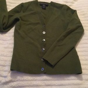 Olive green heavy wool cardigan